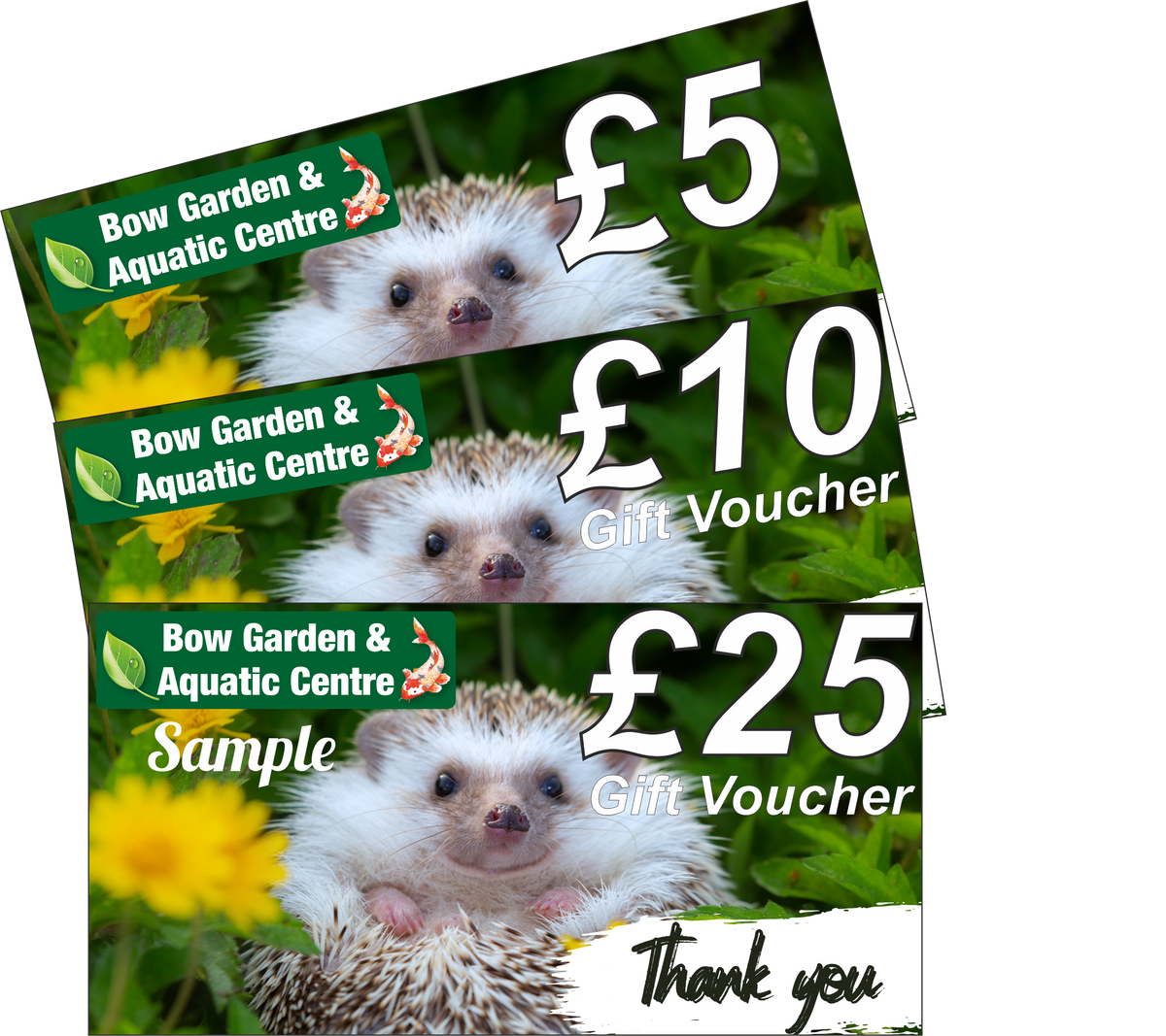 Bow Garden Centre Gift Voucher Thank You